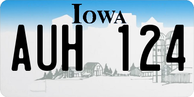 IA license plate AUH124