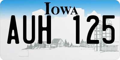 IA license plate AUH125