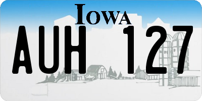 IA license plate AUH127