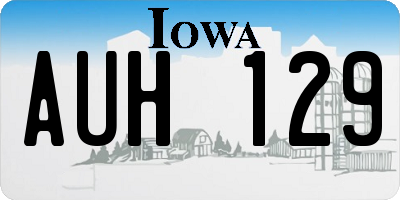 IA license plate AUH129