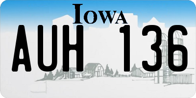 IA license plate AUH136