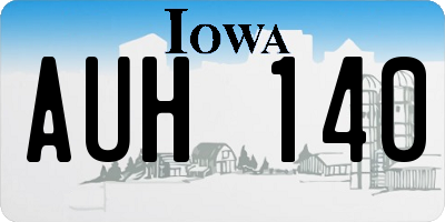IA license plate AUH140