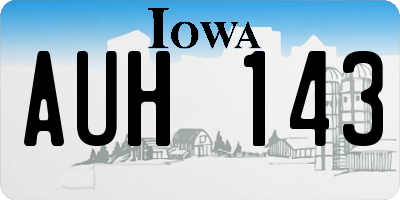 IA license plate AUH143