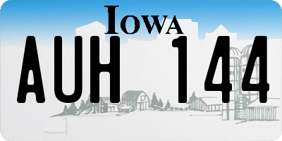 IA license plate AUH144
