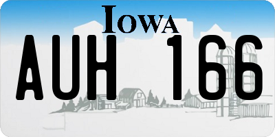 IA license plate AUH166