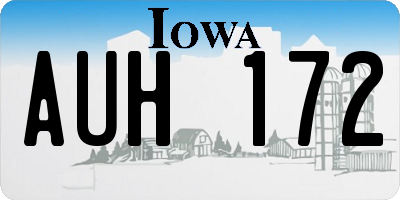 IA license plate AUH172