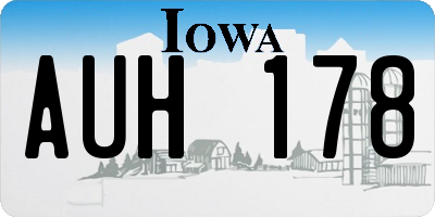 IA license plate AUH178