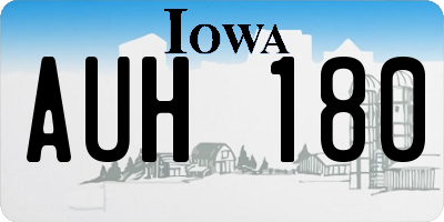 IA license plate AUH180