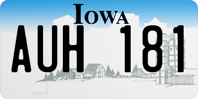 IA license plate AUH181