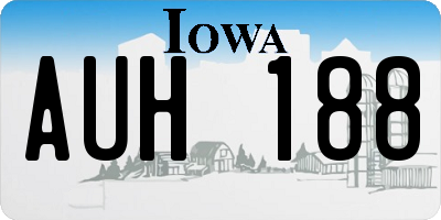 IA license plate AUH188