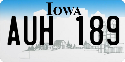IA license plate AUH189