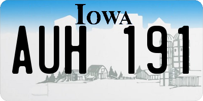 IA license plate AUH191