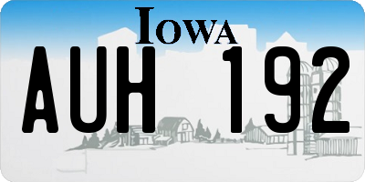 IA license plate AUH192