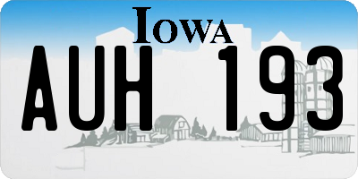 IA license plate AUH193