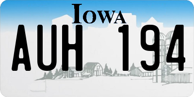 IA license plate AUH194