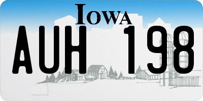 IA license plate AUH198