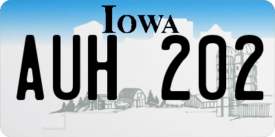 IA license plate AUH202