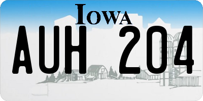 IA license plate AUH204