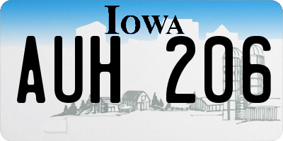 IA license plate AUH206