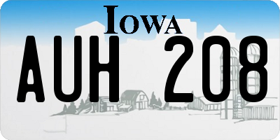 IA license plate AUH208