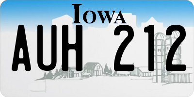 IA license plate AUH212