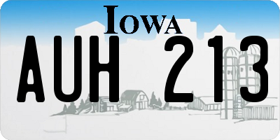 IA license plate AUH213