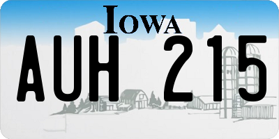 IA license plate AUH215