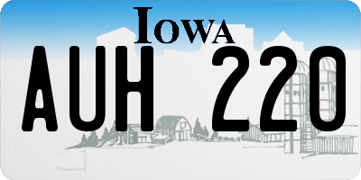 IA license plate AUH220