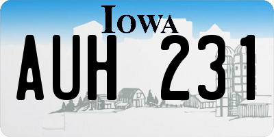IA license plate AUH231