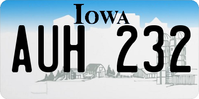 IA license plate AUH232