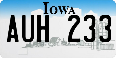 IA license plate AUH233