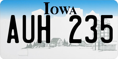 IA license plate AUH235