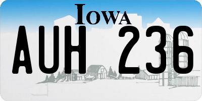 IA license plate AUH236