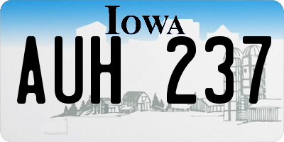 IA license plate AUH237