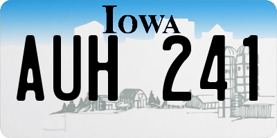 IA license plate AUH241
