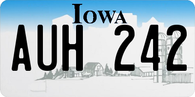 IA license plate AUH242