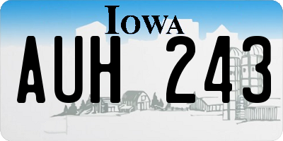 IA license plate AUH243