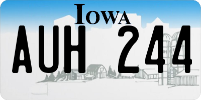 IA license plate AUH244