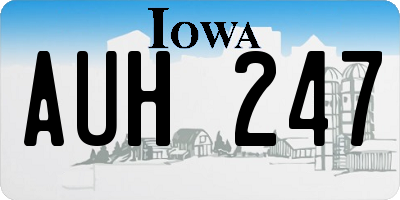 IA license plate AUH247