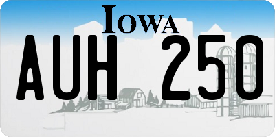 IA license plate AUH250