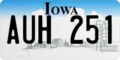 IA license plate AUH251