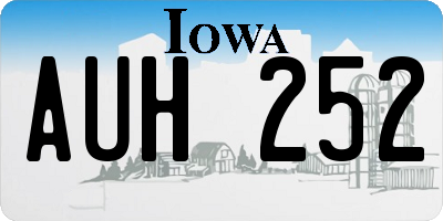 IA license plate AUH252
