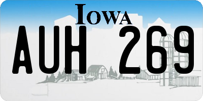 IA license plate AUH269