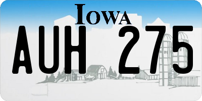 IA license plate AUH275