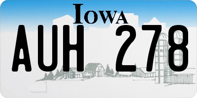 IA license plate AUH278