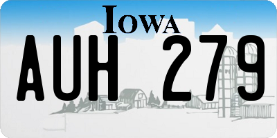 IA license plate AUH279