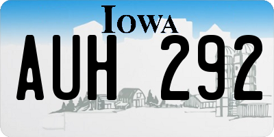 IA license plate AUH292