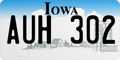 IA license plate AUH302