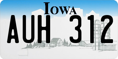IA license plate AUH312