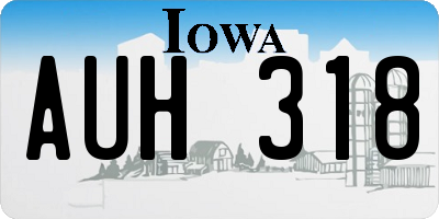 IA license plate AUH318